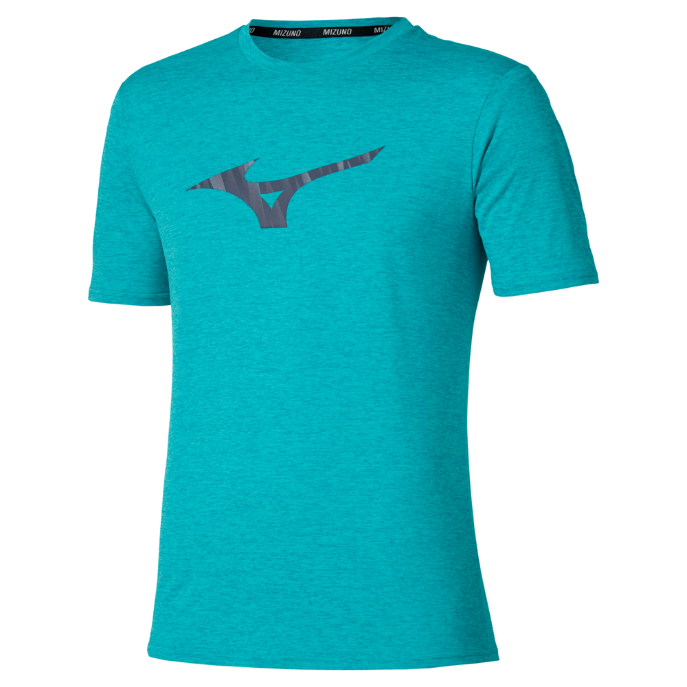 Mizuno Core Runbird Short Sleeve Tee Capri Breeze Homme TailleS